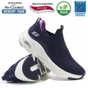 Skechers Arch-fit Keep It Up navy slip on sneakers size 85